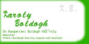 karoly boldogh business card